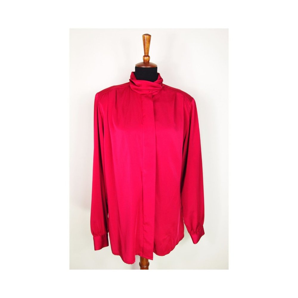 Vintage Pendleton Raspberry Turtle Neck Blouse Sz… - image 4